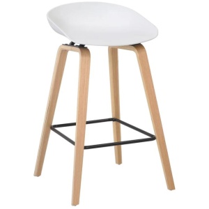 Calla Scandinavian Kitchen Counter Bar Stool 72cm - White