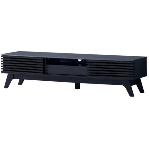 Camille Lowline Entertainment Unit TV Stand 180cm 2-Doors 1-Drawer Black