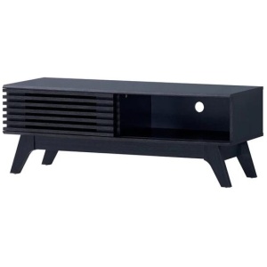 Camille Wooden Lowline Entertainment Unit TV Stand 120cm 1-Door Black