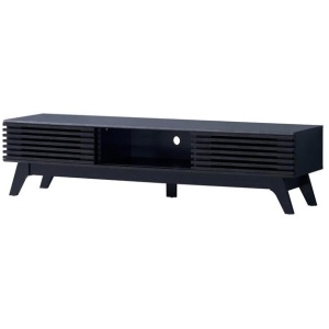 Camille Wooden Lowline Entertainment Unit TV Stand 180cm 2-Doors Black
