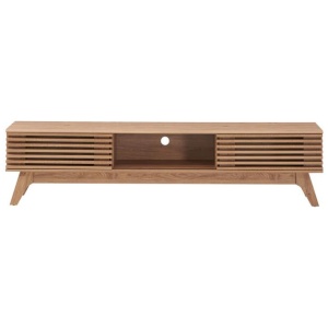 Camille Wooden Lowline Entertainment Unit TV Stand 180cm W/ 2-Doors - Oak