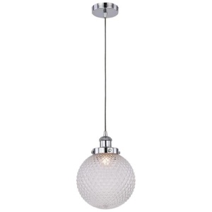 Carly Modern Glass Shade Pendant Lamp Light Large Chrome / Clear