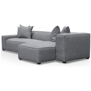 Casey 3 Seater Right Chaise Fabric Sofa - Graphite Grey by Interior Secrets - AfterPay Available