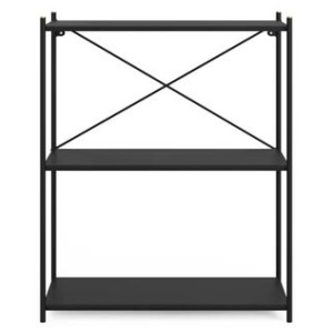 Cassis 2-Tier Low Shelf Bookcase Bookshelf Onyx Black