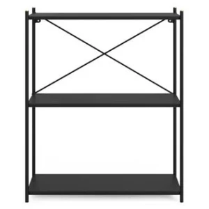 Cassis 2-Tier Low Shelf Bookcase Bookshelf Onyx Black