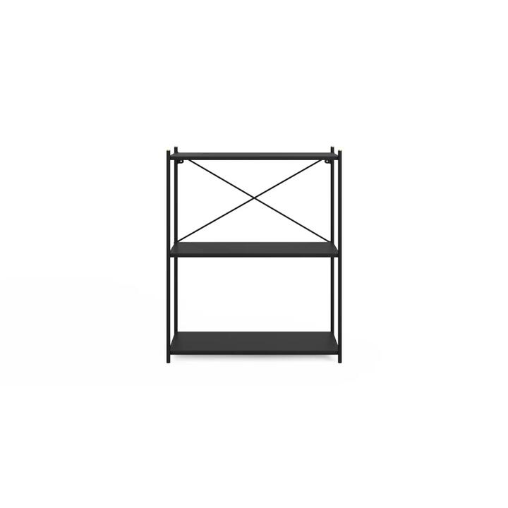 Cassis 2-Tier Low Shelf Bookcase Bookshelf Onyx Black