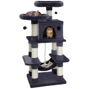Cat Tree 145cm Tower Scratching Post Scratcher Wood Condo House Large Bed