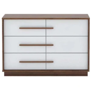 Cecilia Modern Scandinavian Dresser Unit Chest of 6-Drawers Storage Cabinet - Columbia/White