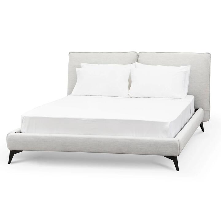 Celeste Fabric Queen Bed - Pearl Grey by Interior Secrets - AfterPay Available