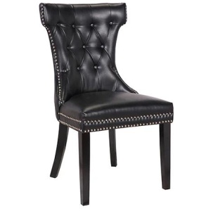 Century 2X Dining Chair Black Pu Wooden Legs