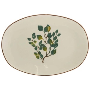 Ceramic Leaf Oval Platter 37x25cm