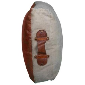 Chaleston Polo Hand-Made Vintage Rustic Leather Canvas Cushion