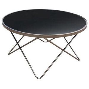Champagne Modern Scandinavian Round Coffee Table - 85cm - Tempered Glass Top