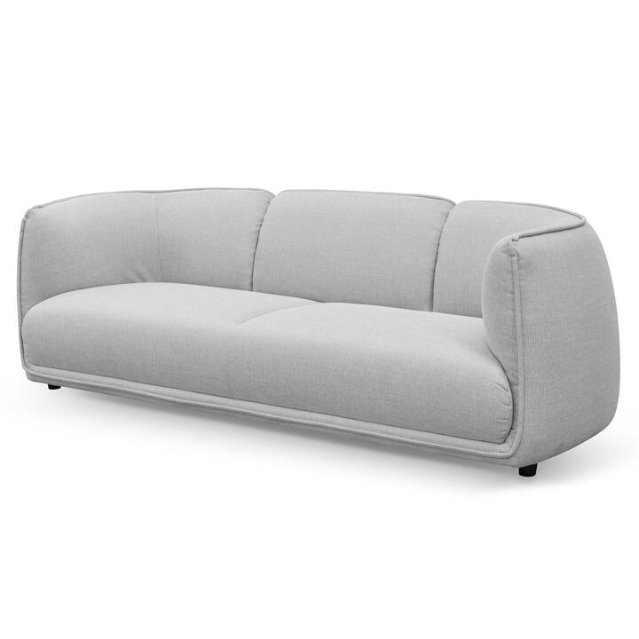Chapman 3 Seater Fabric Sofa- Light Texture Grey by Interior Secrets - AfterPay Available
