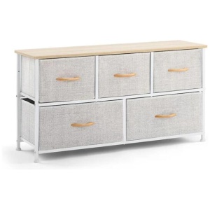 Chest of 5-Drawers Dresser Storage Cabinet - Grey
