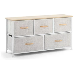 Chest of 5-Drawers Dresser Storage Cabinet - Grey