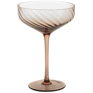 Chocolate Ribbed Swirl Coupe Glass