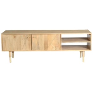 Chopsticks Lowline Entertainment Unit TV Stand Storage Cabinet 147cm - Natural