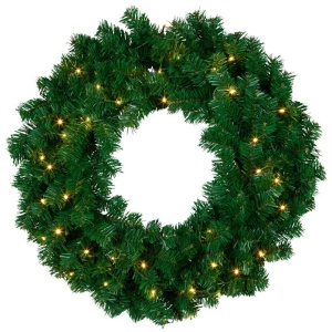 Christabelle 61cm Chadwick Christmas Wreath with LED Lights Front Door Decoration Ornament