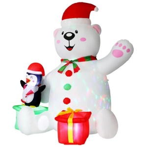 Christmas Inflatable Bear 1.8M Height LED Outdoor Decorations Illuminated