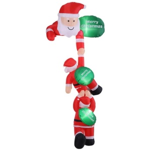 Christmas Inflatable Climbing Santa 2.5M Height LED Decorations Illuminated