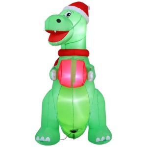 Christmas Inflatable Dinosaur 1.8M Height LED Decorations Illuminated