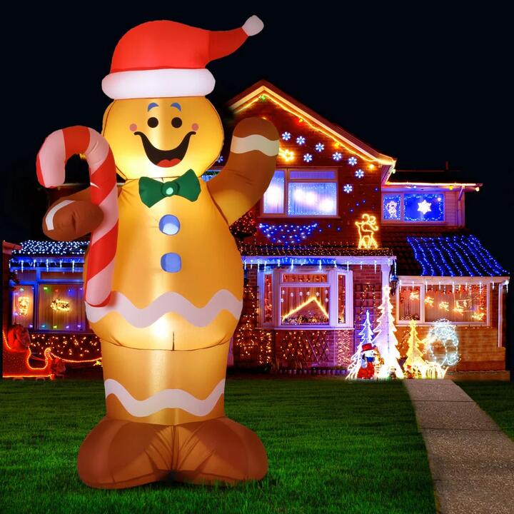 Christmas Inflatable Gingerbread Man 1.5M Height LED Decorations Illuminated