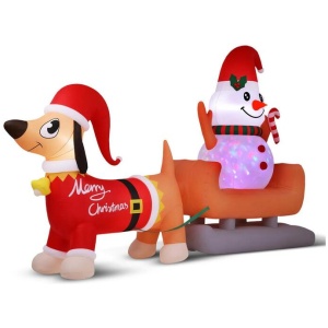 Christmas Inflatable Snowman Dog 4.2M Tall Outdoor Decorations Illuminated