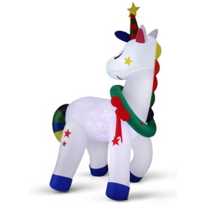 Christmas Inflatable Unicorn 1.8M Tall Outdoor Decorations Illuminated