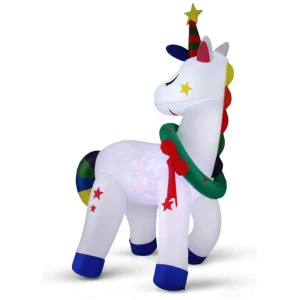 Christmas Inflatable Unicorn 1.8M Tall Outdoor Decorations Illuminated