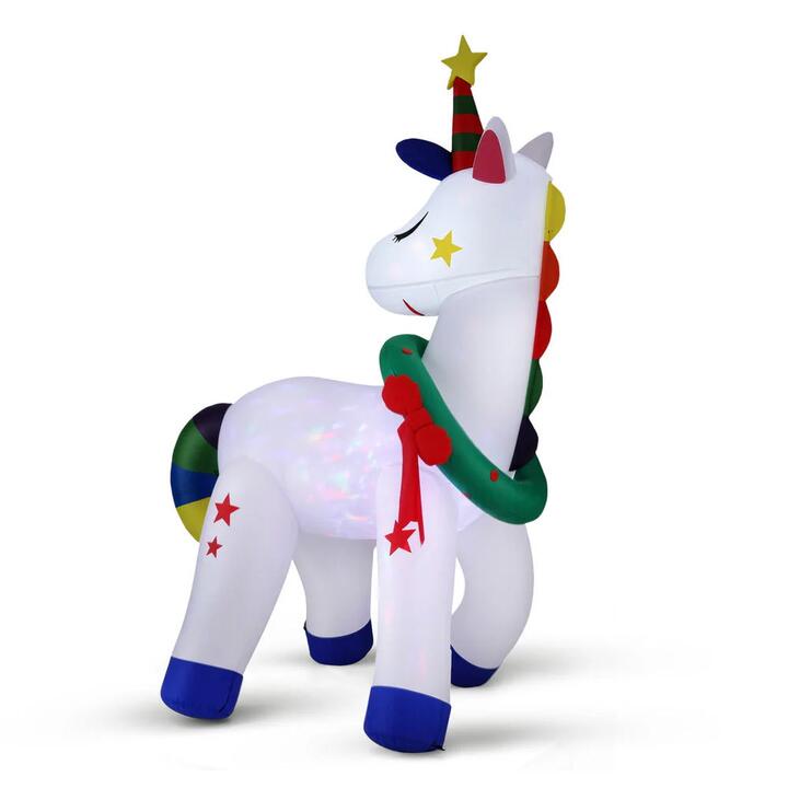 Christmas Inflatable Unicorn 1.8M Tall Outdoor Decorations Illuminated