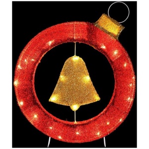 Christmas Lights 60cm Motif 30 LED Bell Wreath Xmas Decorations