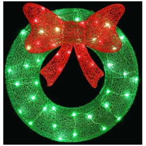 Christmas Lights 60cm Motif 50 LED Solar Wreath Xmas Decorations