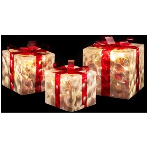 Christmas Lights 70 LED Fairy Light Gift Box 3pcs Decorations Red