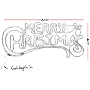 Christmas Motif Lights LED Rope Merry Xmas Waterproof Colourful