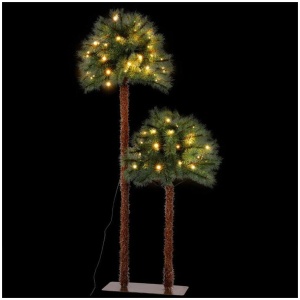 Christmas Tree 1.5+1m LED Xmas Palm Tree Party Decorations 2 in 1