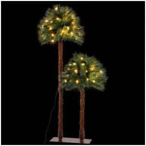 Christmas Tree 1.5+1m LED Xmas Palm Tree Party Decorations 2 in 1