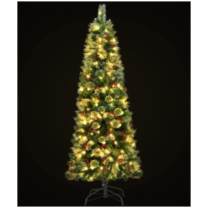 Christmas Tree 1.8M LED Xmas Tree Party Decorations Red Barries