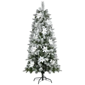 Christmas Tree 1.8m Xmas Tree Snow Flocked Flowers Decor 564 Tips