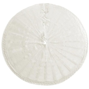 Christmas Tree Skirt 120cm Knitted Xmas Tree Ornaments Decor Beige