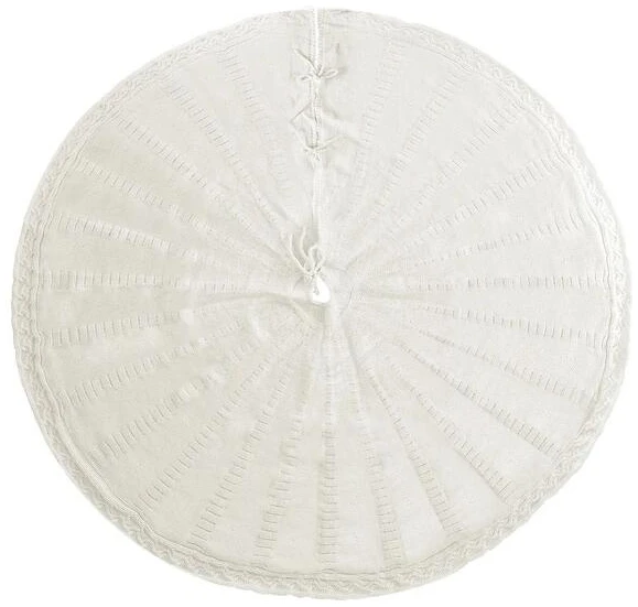 Christmas Tree Skirt 120cm Knitted Xmas Tree Ornaments Decor Beige