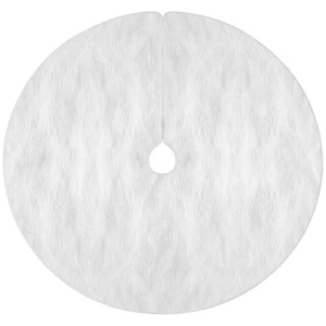 Christmas Tree Skirt 90cm Plush Xmas Fluffy Ornaments Decor White