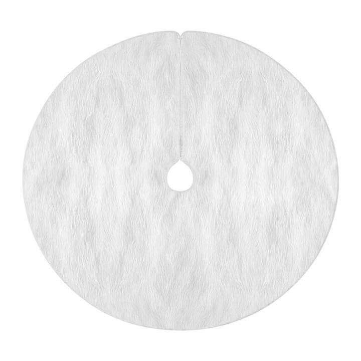 Christmas Tree Skirt 90cm Plush Xmas Fluffy Ornaments Decor White