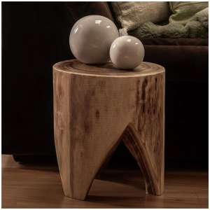 Chunky Wood Stool Natural