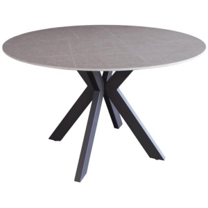 Cleo Round Modern Ceramic Kitchen Dining Table 120cm - Bulgarian Grey