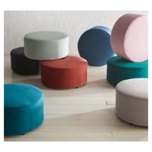 Cleo Round Ottoman Grey
