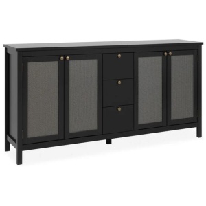 Cliff Wooden Buffet Unit Sideboard Storage Cabinet 4-Doors 3-Drawers Oak