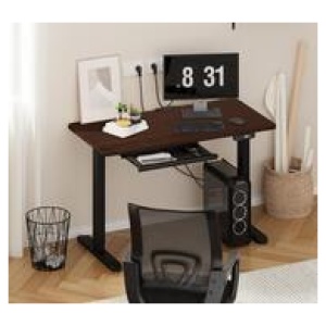 Clint Black Walnut Electric Standing Desk Black