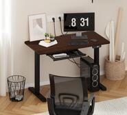 Clint Black Walnut Electric Standing Desk Black