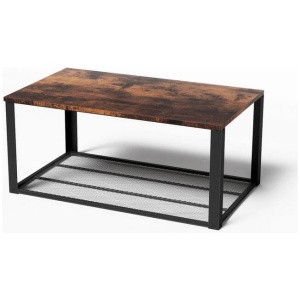 Coffee Table 2-Tier Rustic Brown 104CM